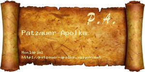 Patzauer Apolka névjegykártya